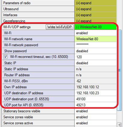 Interfaces and Protocols, Protocols via UDP (Wi-Fi): illustration 2