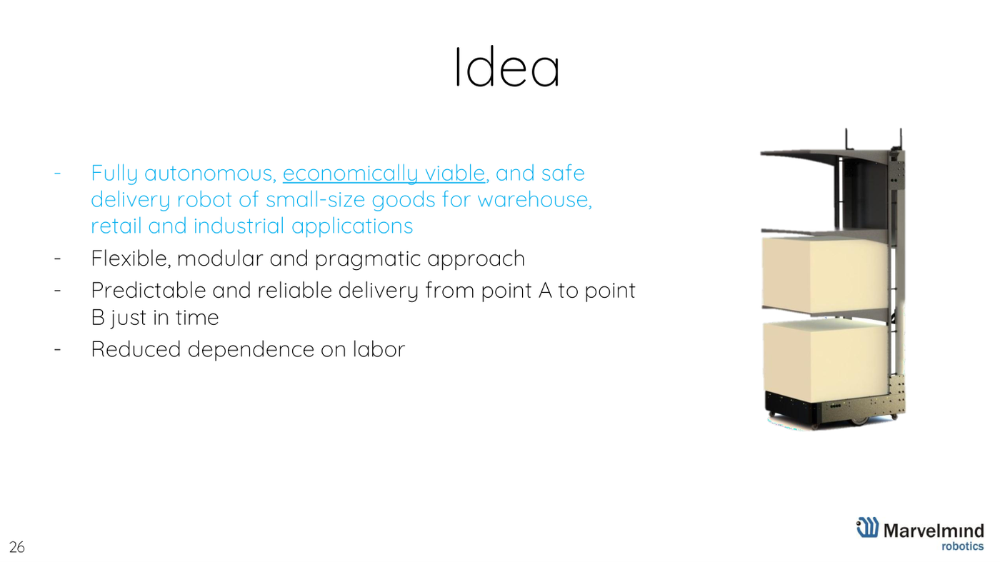 Marvelmind Robot v100 - autonomous delivery robot - Marvelmind presentation, slide 26