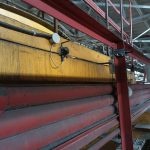 Industrial Super-Beacon installed on the crane's cart for precise Y tracking