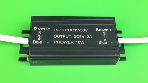 Marvelmind DC-DC converter. IP67 protected. For industrial applications.