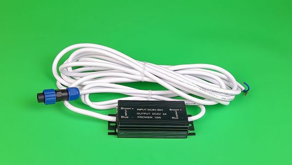 DC-DC converter. Input: +8-50V. Output: +5V & 2A