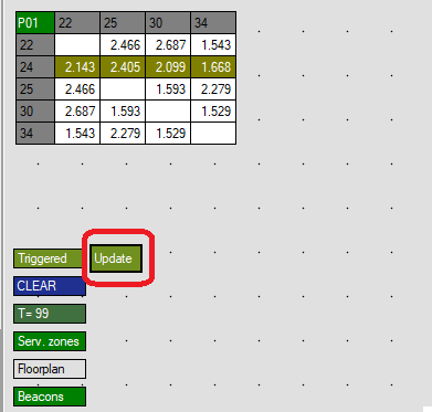 Update button on the Dashboard map
